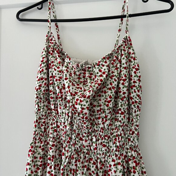 Abercrombie Smocked Tie-Front Maxi Dress, Floral, Size S - Picture 3 of 4